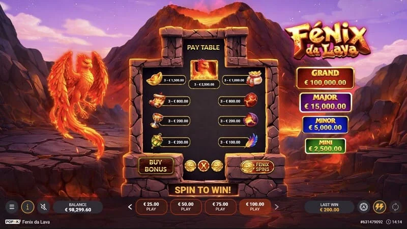 Fenix da Lava - mengumpulkan koin dengan kolektor dalam mode respin